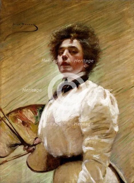 Self-Portrait with Palette, ca. 1906. Creator: Alice Pike Barney.