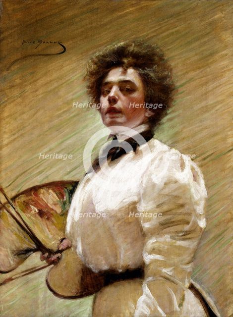 Self-Portrait with Palette, ca. 1906. Creator: Alice Pike Barney.