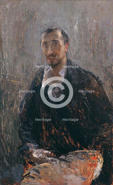 Self-Portrait with Palette. Creator: D'Andrea, Angiolo  .