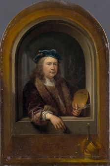 Self-Portrait with Palette, c. 1660. Creator: Dou, Gerard (Gerrit) (1613-1675)