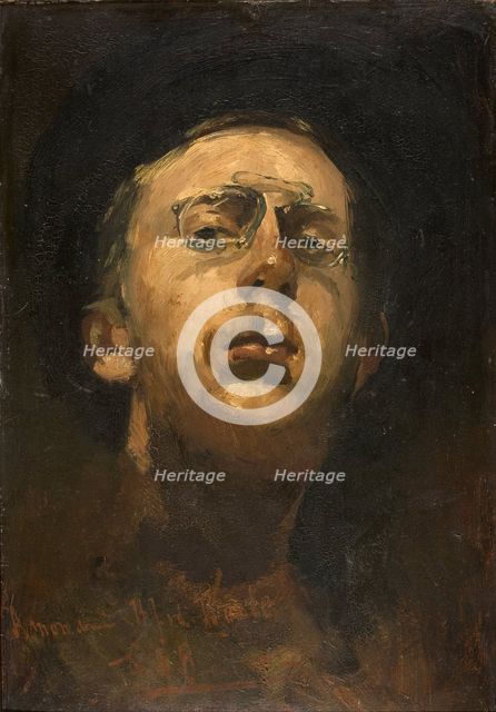 Self-portrait with Pince-nez, c. 1882. Artist: Breitner, George Hendrik (1857-1923)