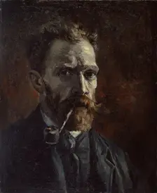 Self-portrait with pipe, 1886. Artist: Gogh, Vincent, van (1853-1890)