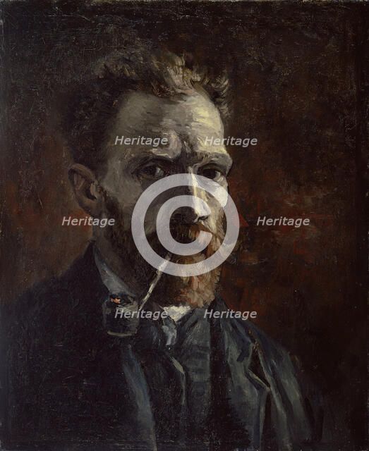 Self-portrait with pipe, 1886. Artist: Gogh, Vincent, van (1853-1890)
