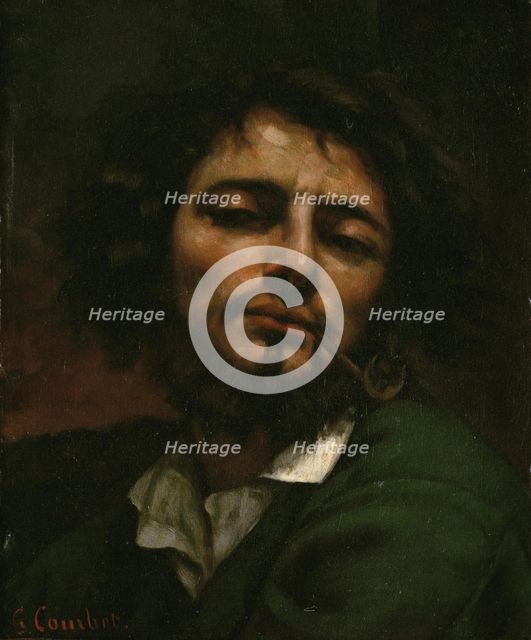 Self-Portrait with Pipe (L'Homme a la pipe), 1849.