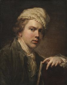 Self-portrait with Portfolio, 1773-1774. Creator: Jens Juel