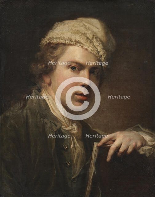 Self-portrait with Portfolio, 1773-1774. Creator: Jens Juel.