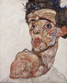 Self-Portrait with Raised Bare Shoulder, 1912