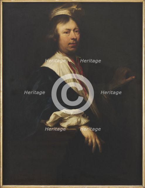 Self-portrait with red ribbon. Creator: Adler, Salomon (1630-1709).