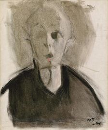 Self-Portrait with Red Spot, 1944. Creator: Helene Schjerfbeck