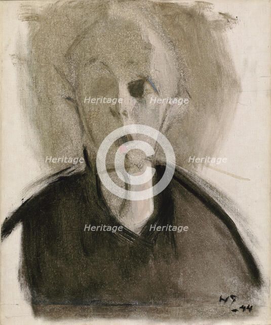 Self-Portrait with Red Spot, 1944. Creator: Helene Schjerfbeck.