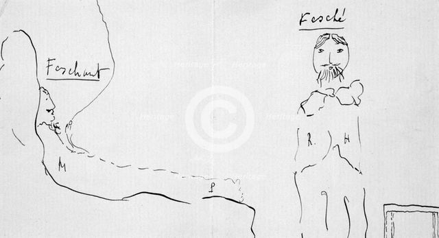 'Self Portrait with Reynaldo Hahn', c1891-1922. Artist: Marcel Proust