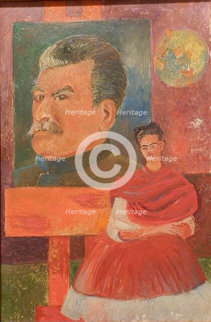 Self Portrait with Stalin, 1954. Creator: Frida Kahlo.