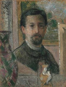 Self-portrait with Statuette, c1916. Creator: Loiseau, Gustave (1865-1935)