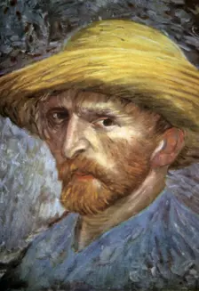 Self Portrait with Straw Hat 1887. Artist: Vincent van Gogh