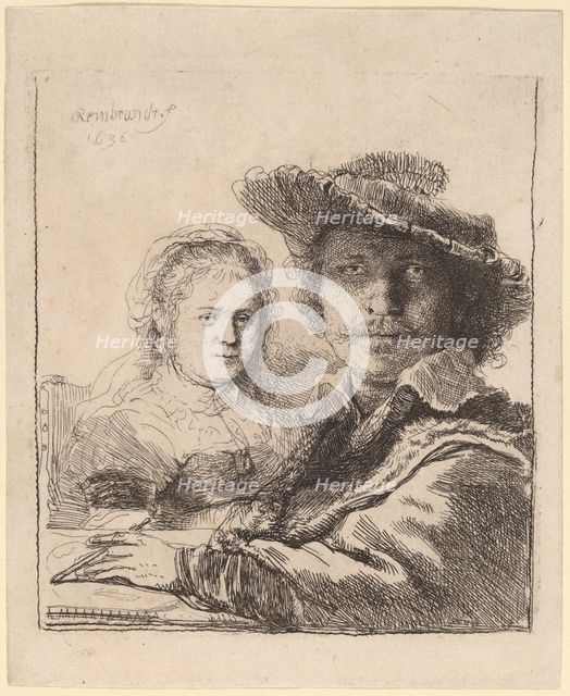 Self-Portrait with Saskia, 1636. Creator: Rembrandt Harmensz van Rijn.
