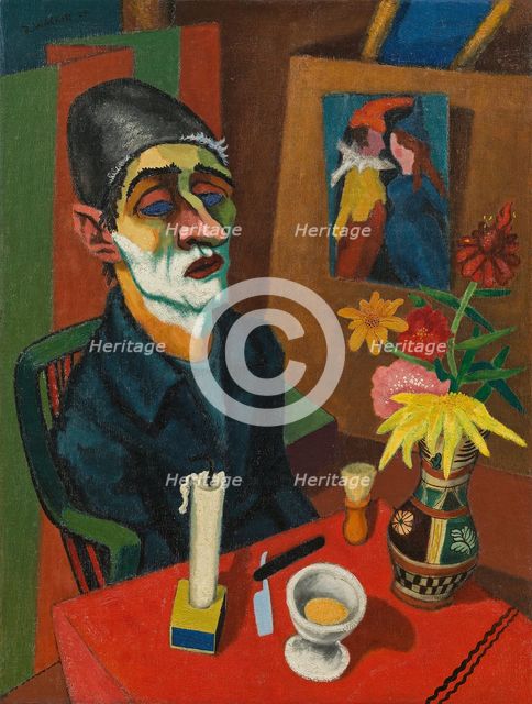 Self-portrait with shaving foam, 1924. Creator: Wacker, Rudolf (1893-1939).