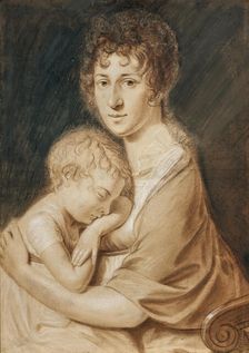 Self-portrait with son Johann August (1792-1870), c1794. Creator: Krafft (1764-1825)