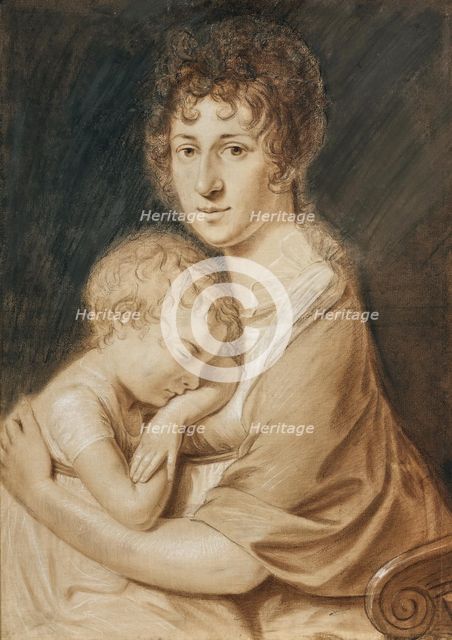 Self-portrait with son Johann August (1792-1870), c1794. Creator: Krafft (1764-1825).