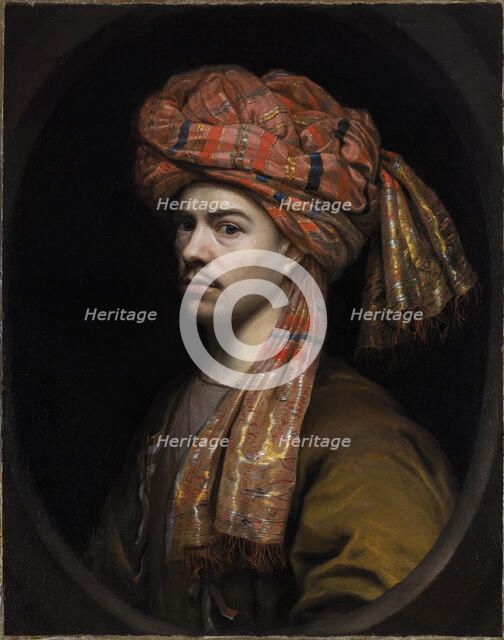 Self-portrait with turban. Creator: Vaillant, Wallerant (1623-1677).