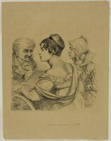Self-Portrait with Two Young Ladies, c. 1816–17. Creator: Vivant Denon