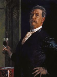 Self-Portrait with the wineglass, 1885. Creator: Böcklin, Arnold (1827-1901)
