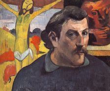 Self-portrait with the Yellow Christ. Artist: Gauguin, Paul Eugéne Henri (1848-1903)