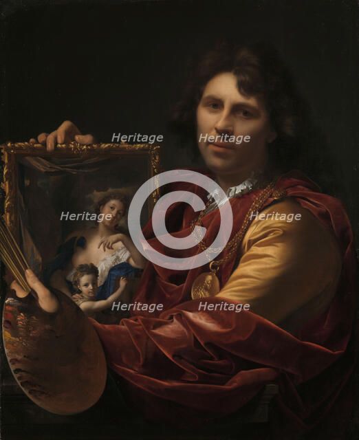 Self-Portrait with the Portrait of his Wife, Margaretha van Rees, and their Daughter Maria , 1699. Creator: Werff, Adriaen van der (1659-1722).