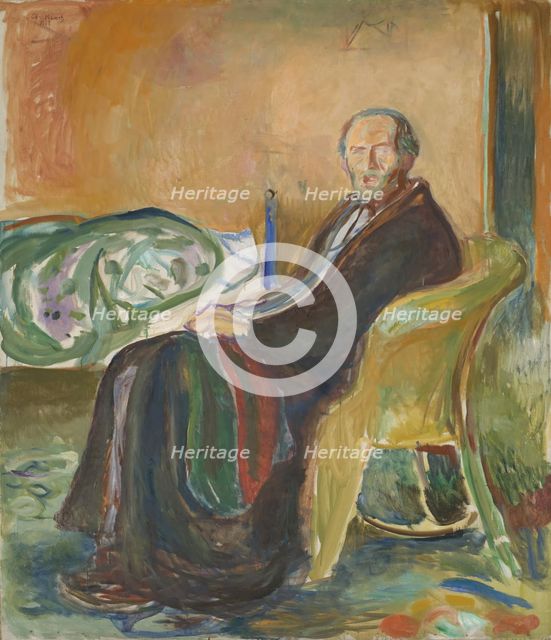 Self-Portrait with the Spanish Flu, 1919. Creator: Edvard Munch.