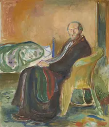Self-Portrait with the Spanish Flu, 1919. Creator: Edvard Munch