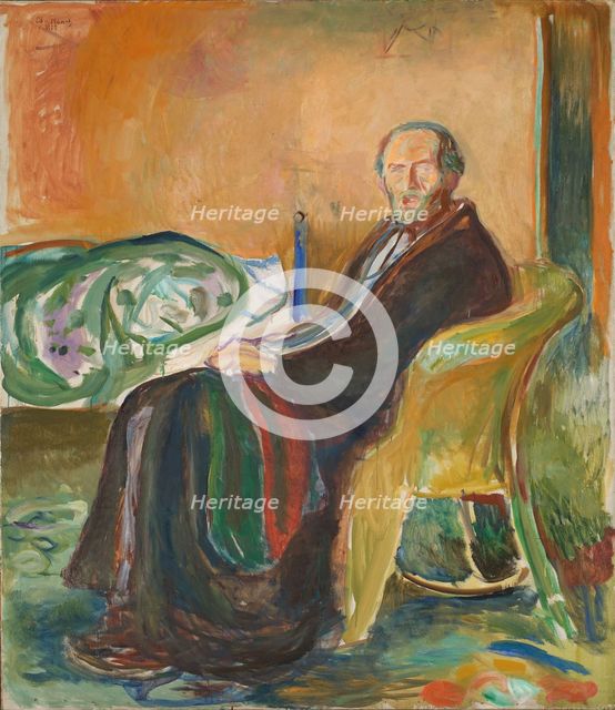 Self-Portrait with the Spanish Flu, 1919. Creator: Munch, Edvard (1863-1944).