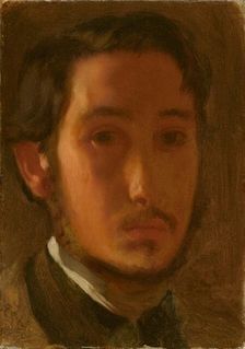 Self-Portrait with White Collar, c. 1857. Creator: Edgar Degas