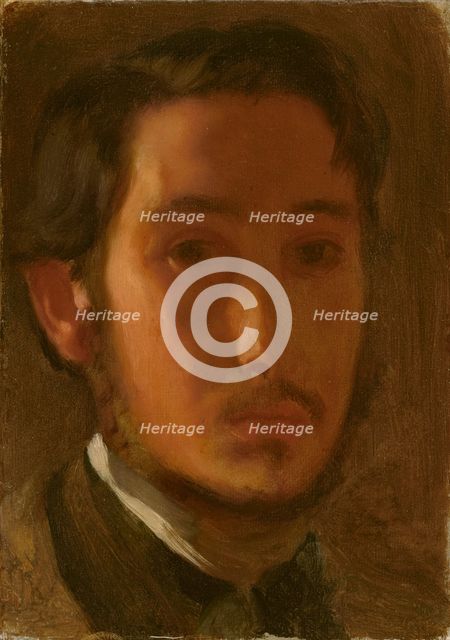 Self-Portrait with White Collar, c. 1857. Creator: Edgar Degas.