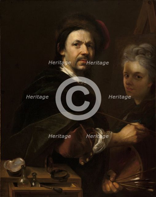Self-Portrait with Wife, 1711.