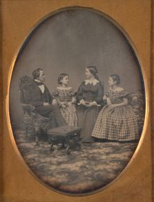 Self-Portrait with Wife and Two Daughters, 1854. Creator: John Adams Whipple