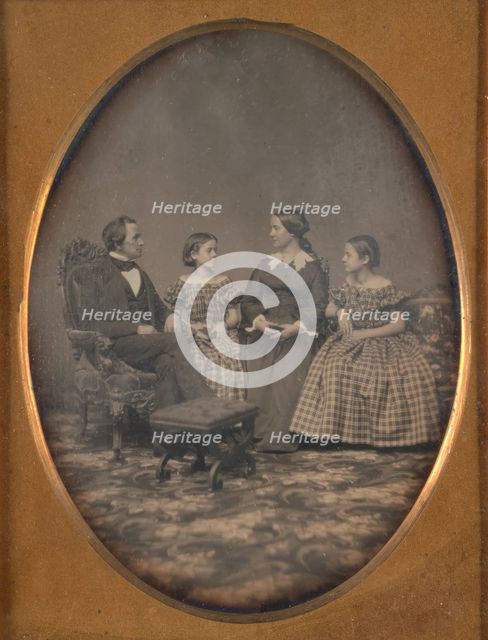 Self-Portrait with Wife and Two Daughters, 1854. Creator: John Adams Whipple.