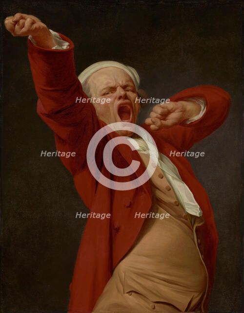 Self-Portrait, Yawning, by 1783. Creator: Joseph Ducreux.