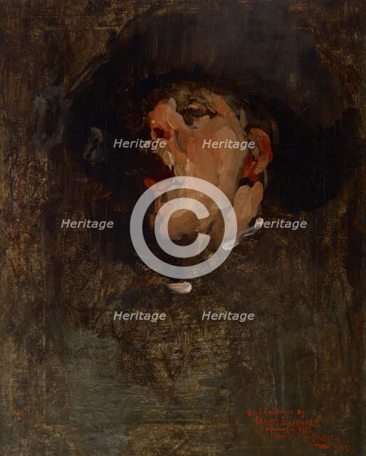 Self-Portrait, about 1878. Creator: Frank Duveneck.