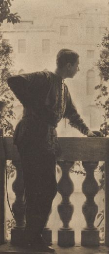 Self-portrait / Adolf de Meyer on the Balcony of Palazzo Balbi-Valier, Venice, Italy, 1900-1904. Creator: Adolph de Meyer