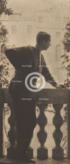 Self-portrait / Adolf de Meyer on the Balcony of Palazzo Balbi-Valier, Venice, Italy, 1900-1904. Creator: Adolph de Meyer.