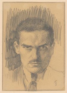 Self-portrait, around 1920. Creator: Ladislav Treskon