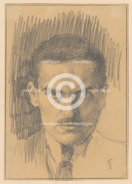 Self-portrait, around 1920. Creator: Ladislav Treskon.