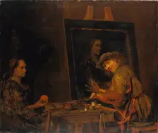 Self-Portrait as Zeuxis Portraying an Ugly Old Woman, 1685. Creator: Aert de Gelder