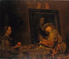 Self-Portrait as Zeuxis Portraying an Ugly Old Woman, 1685. Creator: Aert de Gelder