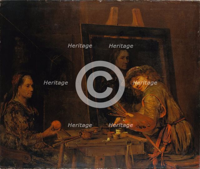 Self-Portrait as Zeuxis Portraying an Ugly Old Woman, 1685. Creator: Aert de Gelder.