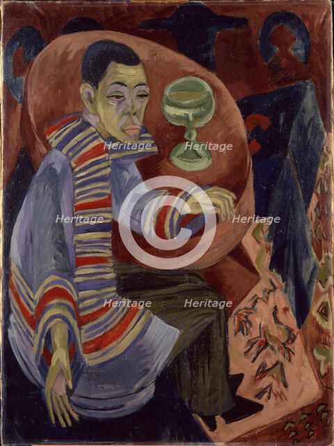 Self-portrait as a drinker, 1914. Creator: Kirchner; Ernst Ludwig (1880-1938).