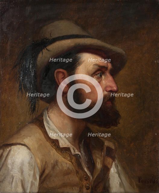 Self-portrait as a hunter, c1870. Creator: Edvard Perseus.