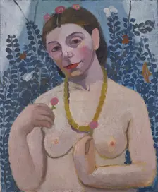 Self-Portrait as a Half-Length Nude with Amber Necklace II, 1906. Creator: Paula Modersohn-Becker