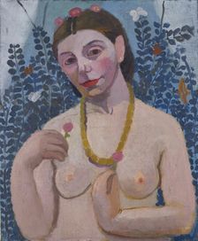 Self-Portrait as a Half-Length Nude with Amber Necklace II, 1906. Creator: Paula Modersohn-Becker