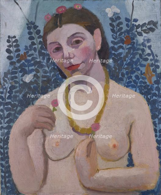 Self-Portrait as a Half-Length Nude with Amber Necklace II, 1906. Creator: Paula Modersohn-Becker.