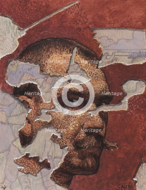 Self-Portrait as Fresco, 1894. Artist: Gallen-Kallela, Akseli (1865-1931)